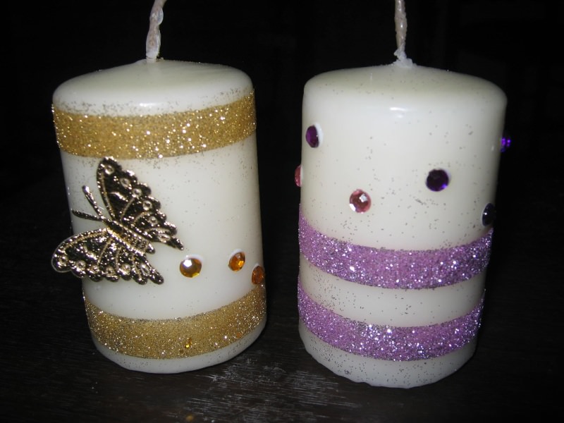 Image of: How-To-Decorate-A-Candle-With-Glitter