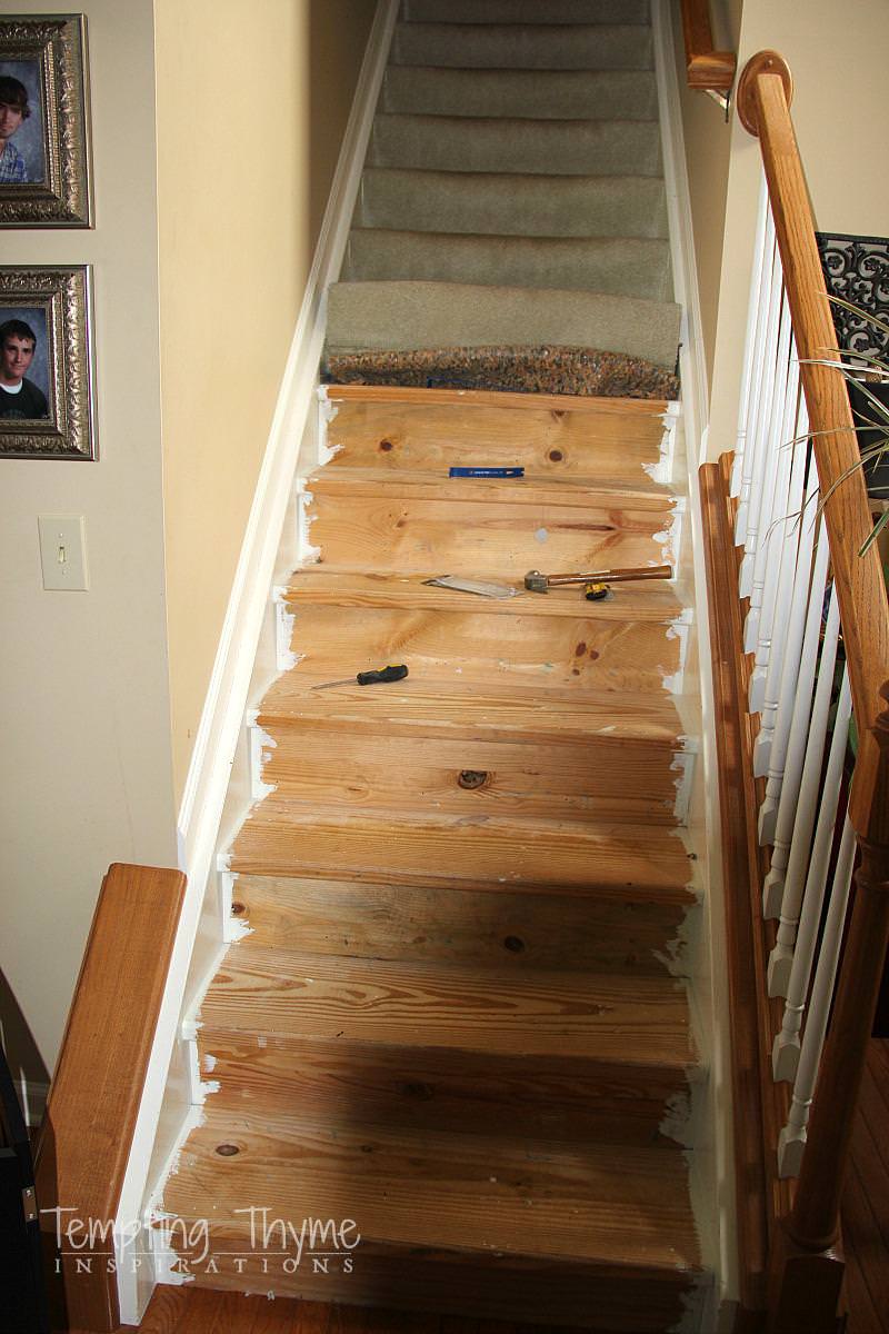 Image of: Remodeling Stairs Carpet to Wood