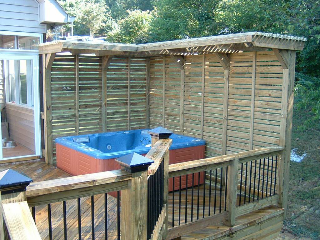 Image of: Deck Ideas Hot Tubs