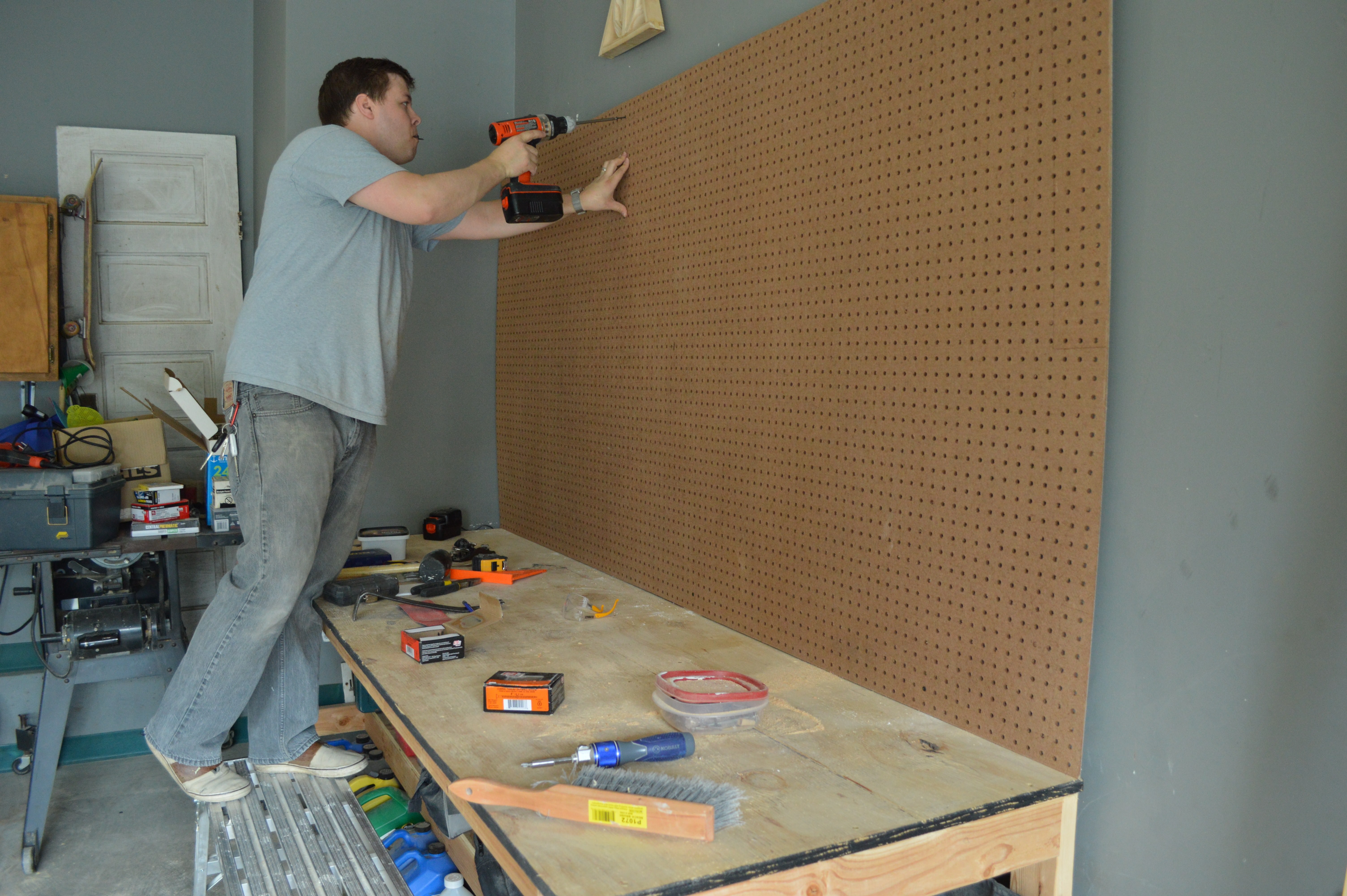 Image of: Install-Pegboard-On-Drywall