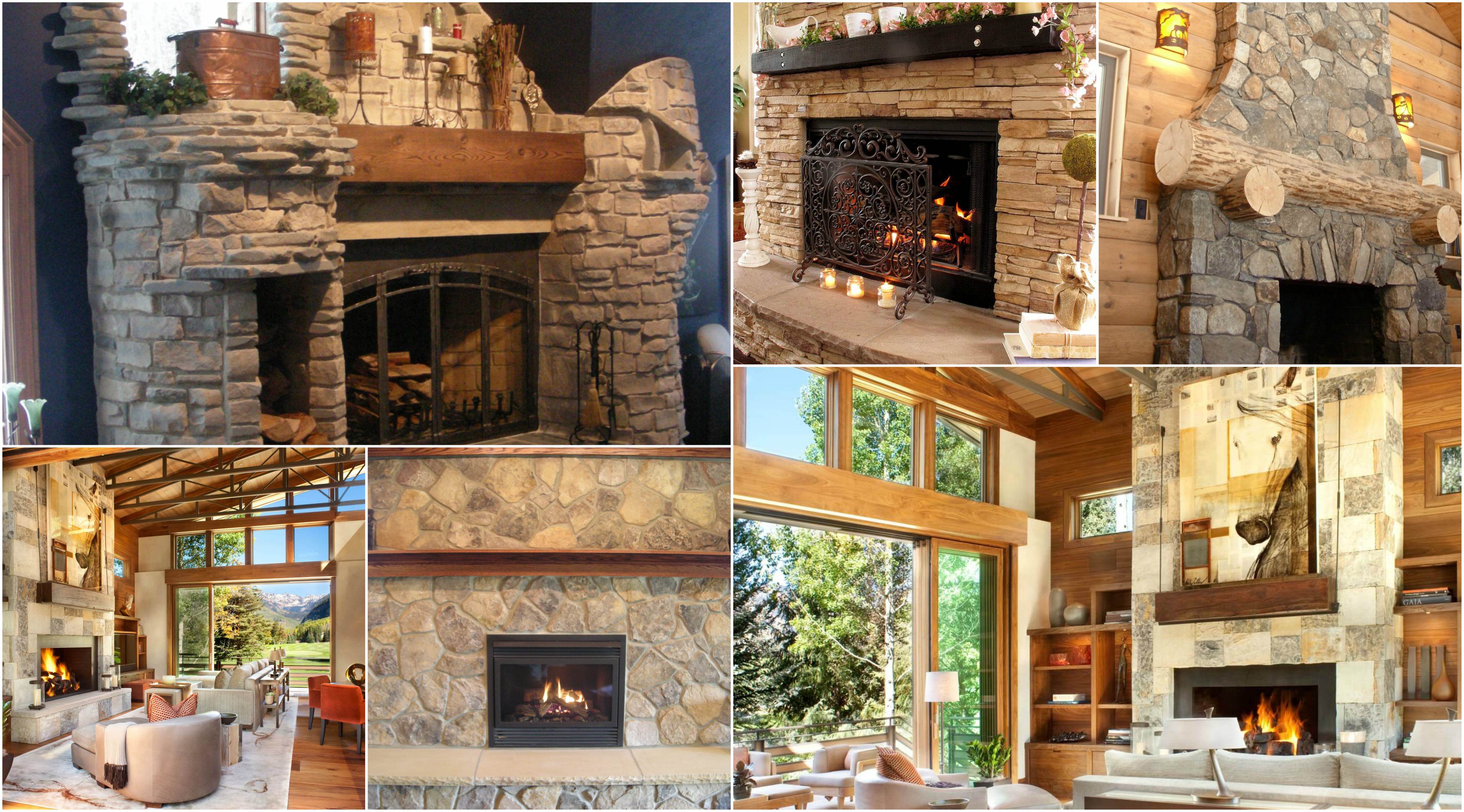 Image of: best-natural-stone-fireplace