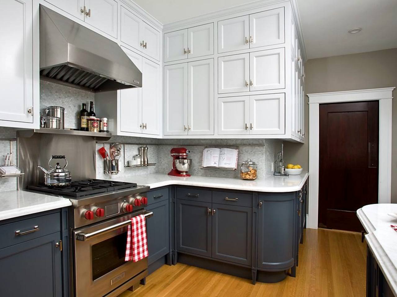 Image of: two-tone-kitchen-cabinets-grey-and-white